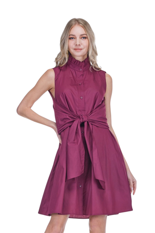 Back Wrap Dress - Maroon