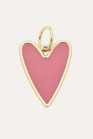 Heart Enamel Charm In Pink