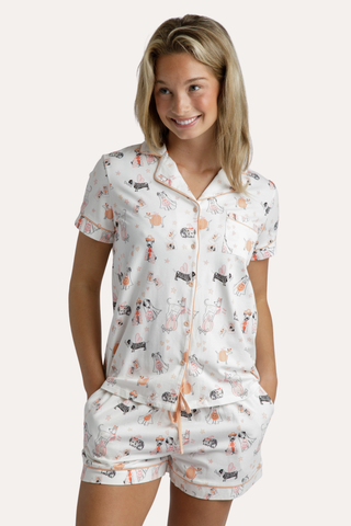 Spooky Pups Organic Cotton Knit Short Pajama Set
