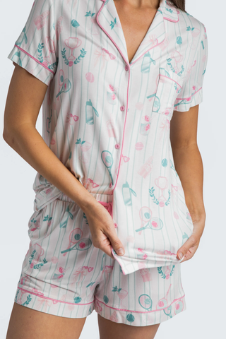 Tennis Time Viscose Knit Short Set