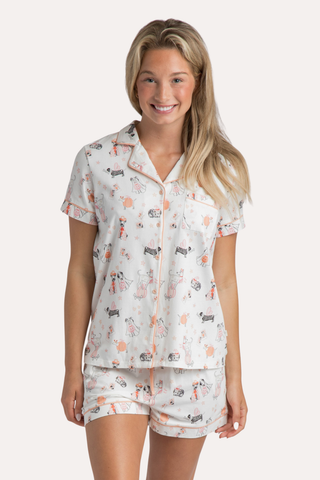 Spooky Pups Organic Cotton Knit Short Pajama Set