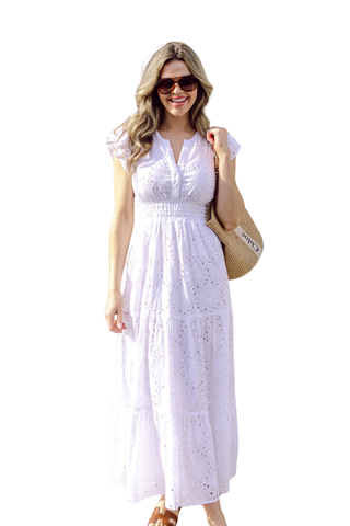 Fluttered Tiered Midi Dress