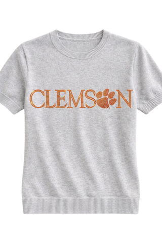 Clemson Paw Short Sleeve Sweater