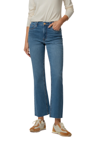 Kelsey High Rise Fab Ab Ankle Flare Raw Hem