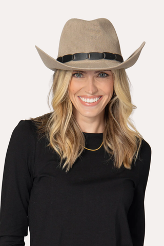 Norma - Pinch Crown Cowboy with Faux Leather Linked Band
