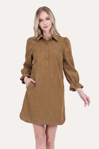 Placket Collar Dress