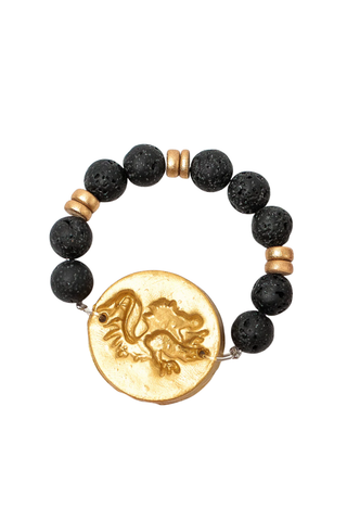 Black Lava Gamecock Bracelet