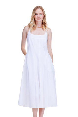Fitted & Flared Sundress - White