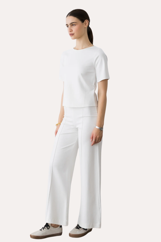 Ponte Knit Extended Short Sleeve Top