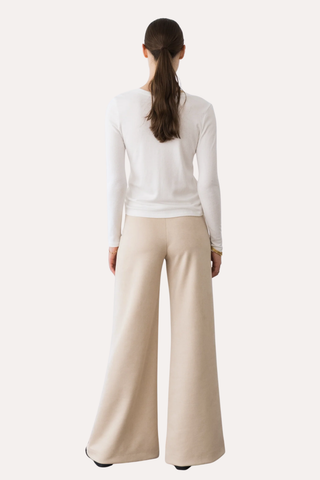Stretch Suede Standard Wide Leg Pant