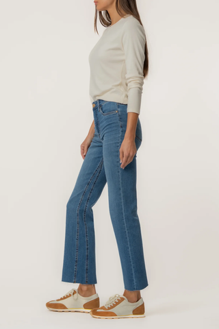 Kelsey High Rise Fab Ab Ankle Flare Raw Hem