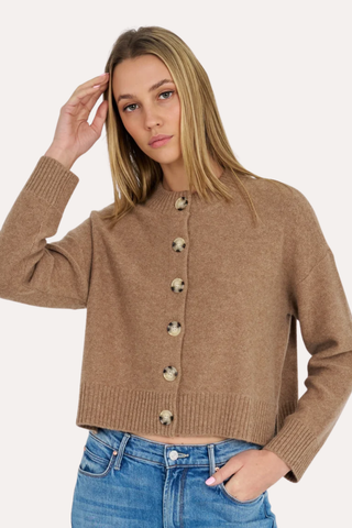 Nina Cashmere Crewneck Cardigan