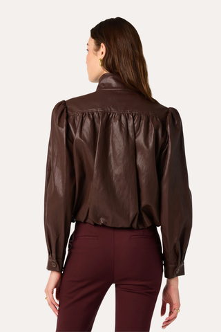Estero Faux Leather Bomber Jacket