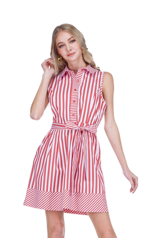 Buttons Sleeveless Dress