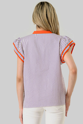 Blake Game Day Contrast Stripe Top