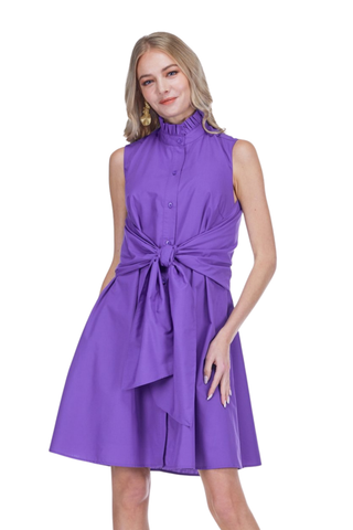 Back Wrap Dress - Purple