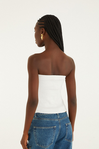 Smocked Strapless Top