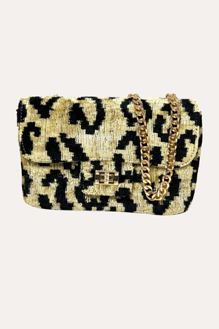 Cream Leopard Brooke Bag
