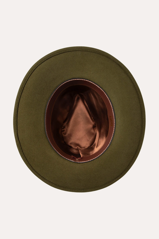 Men's Wool Felt Pinch Crown Fedora with Leather Band by FRYE