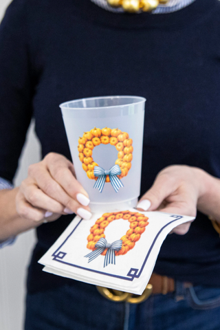 Pumpkin Wreath Shatterproof Cups | Set of 8