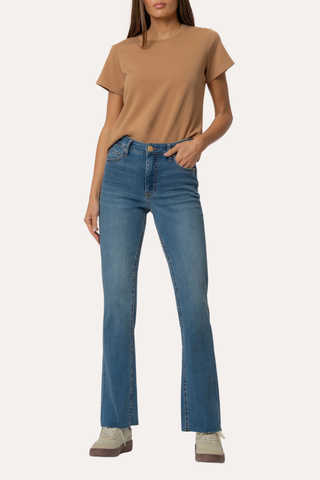 Kelly High Rise Fab Ab Kick Flare Inset Leg