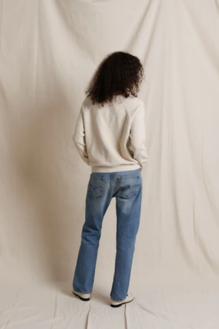 Zuri Reverse Fleece V Neck Sweatshirt