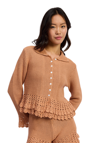 Collard Peplum Cardigan