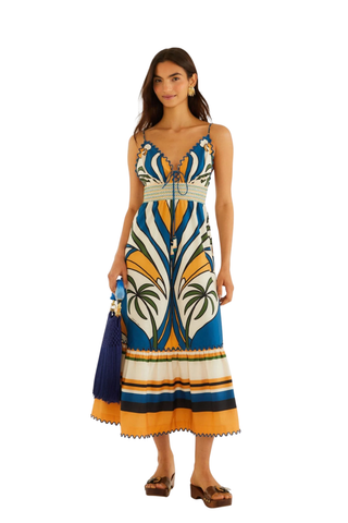 Tropical Wavy Maxi Dress