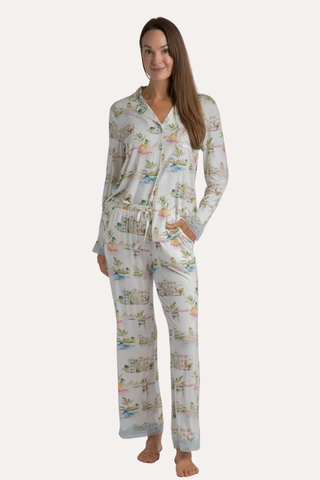 I Love Charleston Lace PJ Set - Rainbow Row Print