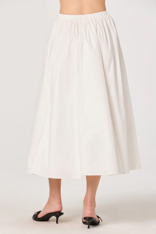 Sidra Cotton Knife Pleat Godet Midi Skirt