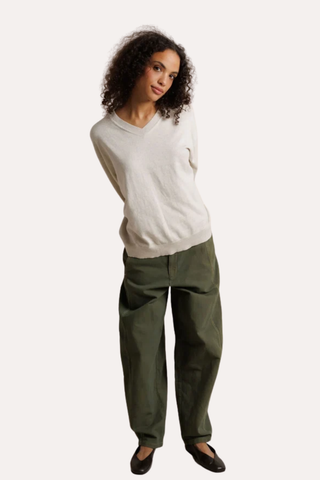 Sateen Barrel Leg Utility Pant
