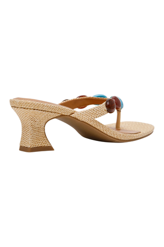 Bowi Beaded Kitten Heel Sandals