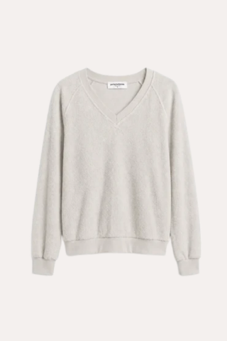 Zuri Reverse Fleece V Neck Sweatshirt