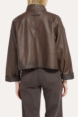 Mina Oversized Washed Vegan Leather Coat