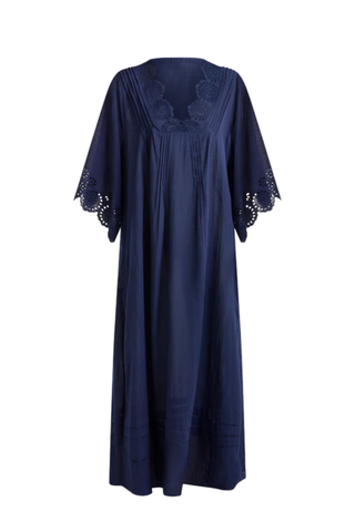 Broderie Maxi Dress - Navy