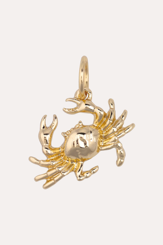 Dungeness Crab Charm In Shiny Gold