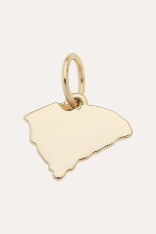 South Carolina Shaped State Charm In Shiny Gold