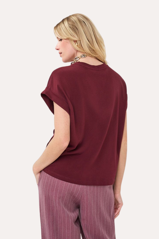 T-Shirt Roll Up Sleeve Satin