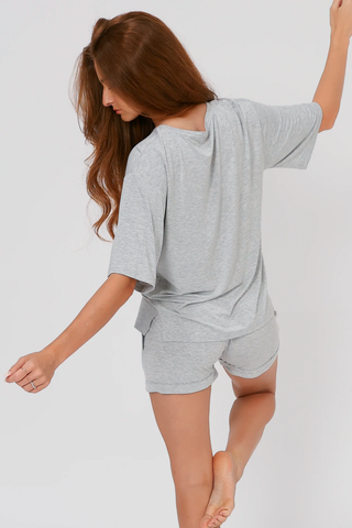 Boyfriend Tee Set - Grey
