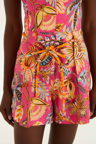 Ligia Floral Drawstring Romper