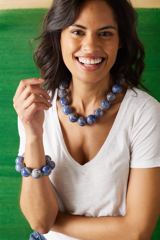 Blue Lapis Cooling Pearl Bracelet