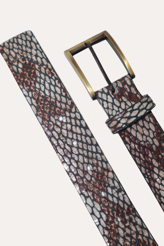 Viper Jean Belt – Green Boa | Statement Buckle Belt