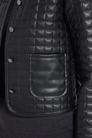 Agnes Quilted Vegan Leather Jacket