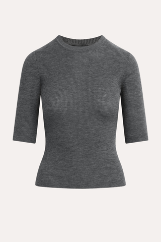 The Amelia Crewneck Top - Charcoal